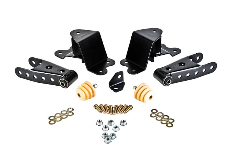 Belltech — 4" Drop Leaf Spring Shackle & Hanger Kit (Front Hanger/Rear Shackle)
SHACKLE & HANGER KIT | 4 INCH DROP - 6500