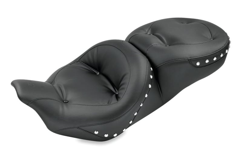 Mustang Motorcycle — Mustang 08-21 Harley Electra Glide,Rd Glide,Rd King,Street Glide Std Tour 1PC Seat w/Studs - Black