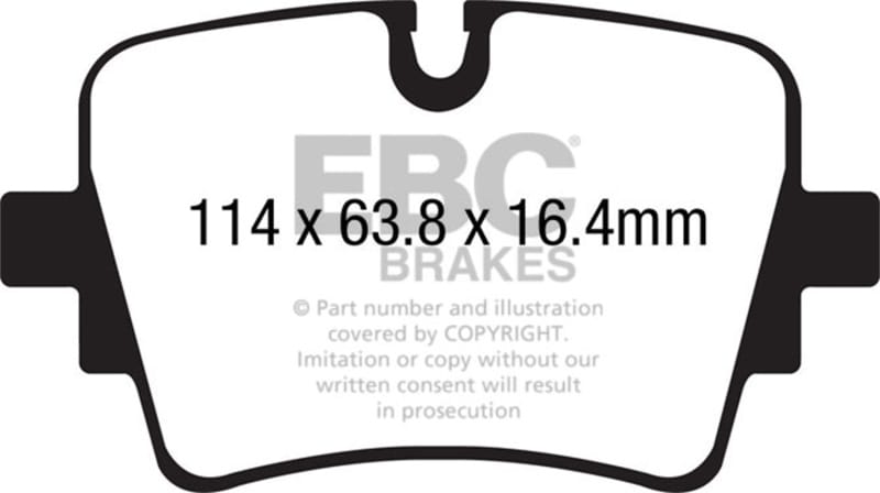 EBC — EBC 14+ Jaguar F-Type (Cast Iron Rotors Only) 5.0 Supercharged (490) Redstuff Rear Brake Pads
Disc Brake Pad