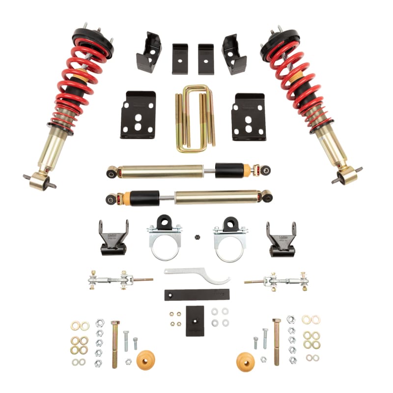 Belltech — PERFORMANCE COILOVER KIT PLUS W/ DAMPING ADJUSTABLE COILOVERS/SHOCKS - 1000SPAC
Complete Kit Inc. Damping/Height Adjustable Front Coilovers