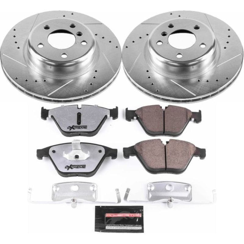 PowerStop — Z26 Street Performance Ceramic Brake Pad and Drilled & Slotted Rotor Kit