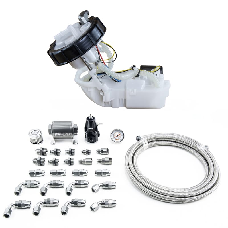 DeatschWerks — DW400 Pump Module + Return Kit SS PTFE for 2001-05 Honda Civic 2002-06 Acura RSX
DW400 Pump Module with PTFE return kit for RSX/7th Gen Civic