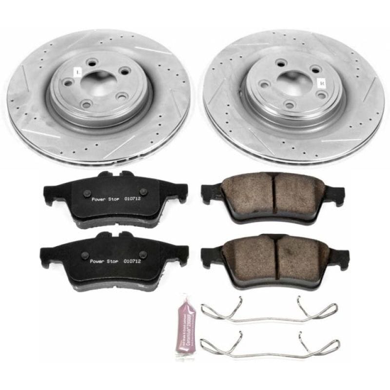 PowerStop — Z23 Daily Driver Carbon-Fiber Ceramic Brake Pad and Drilled & Slotted Rotor Kit