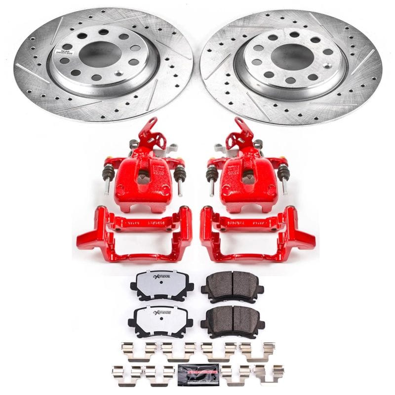 PowerStop — Z26 Street Performance Ceramic Brake Pad, Drilled Slotted Rotor, and Caliper Kit