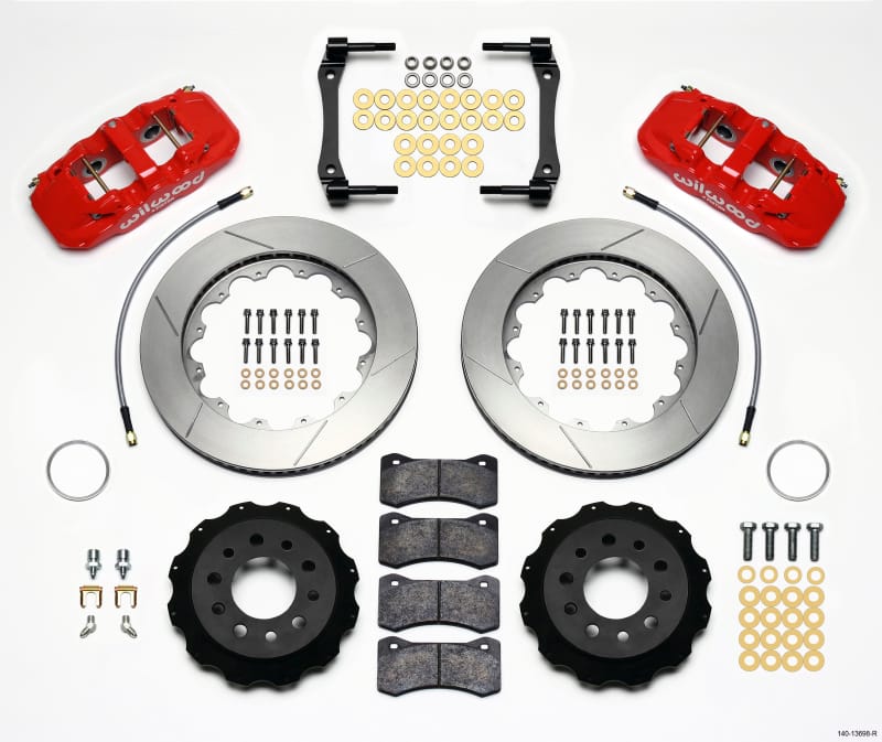 Wilwood — KIT,REAR,C7 VETTE 2014-UP,AERO4,14.25 ROTOR,RED,W/LINES