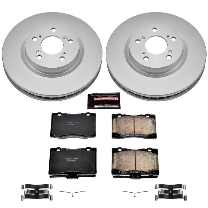PowerStop — Genuine Geomet Coated Rotor and Low-Dust Ceramic Brake Pad Kit