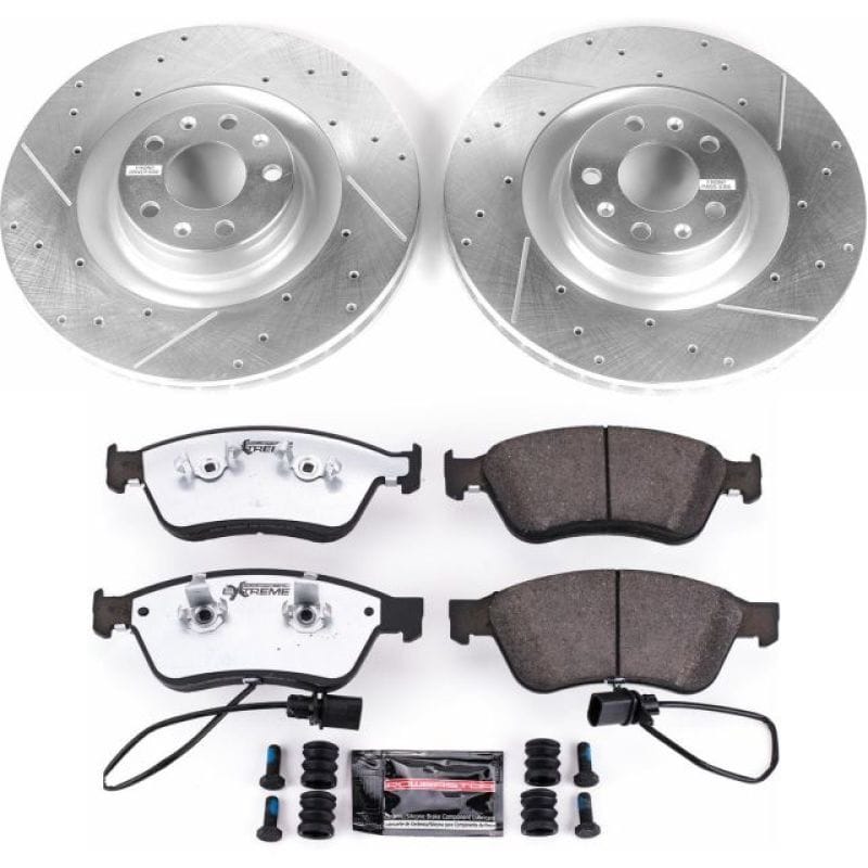 PowerStop — Z26 Street Performance Ceramic Brake Pad and Drilled & Slotted Rotor Kit