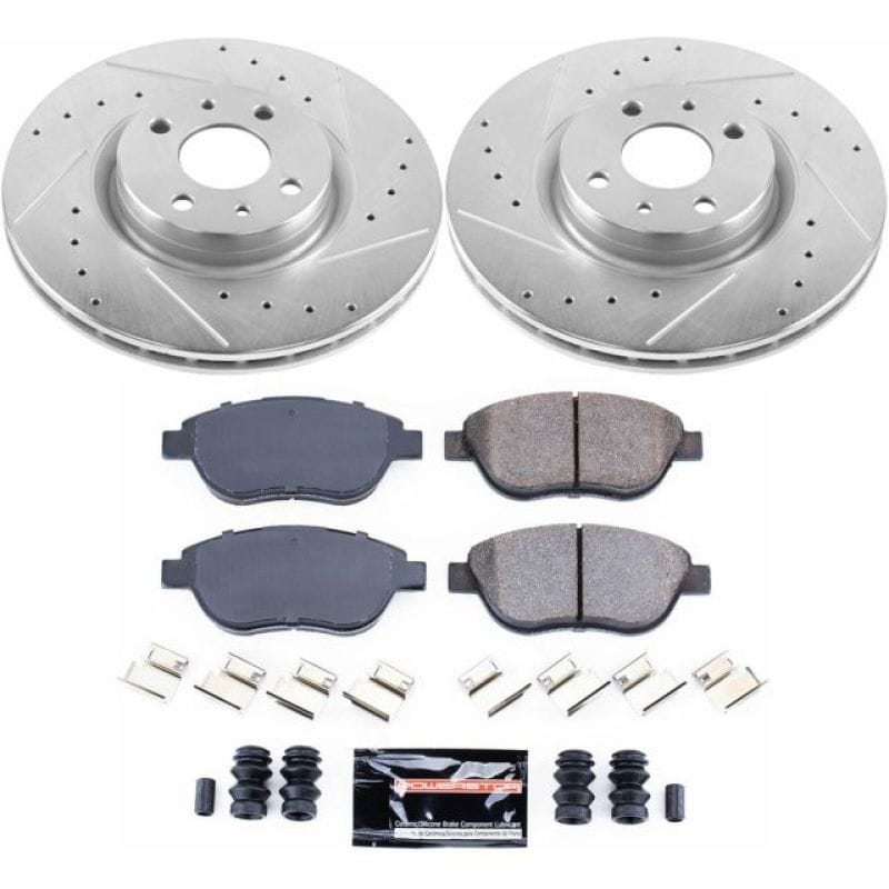 PowerStop — Z23 Daily Driver Carbon-Fiber Ceramic Brake Pad and Drilled & Slotted Rotor Kit