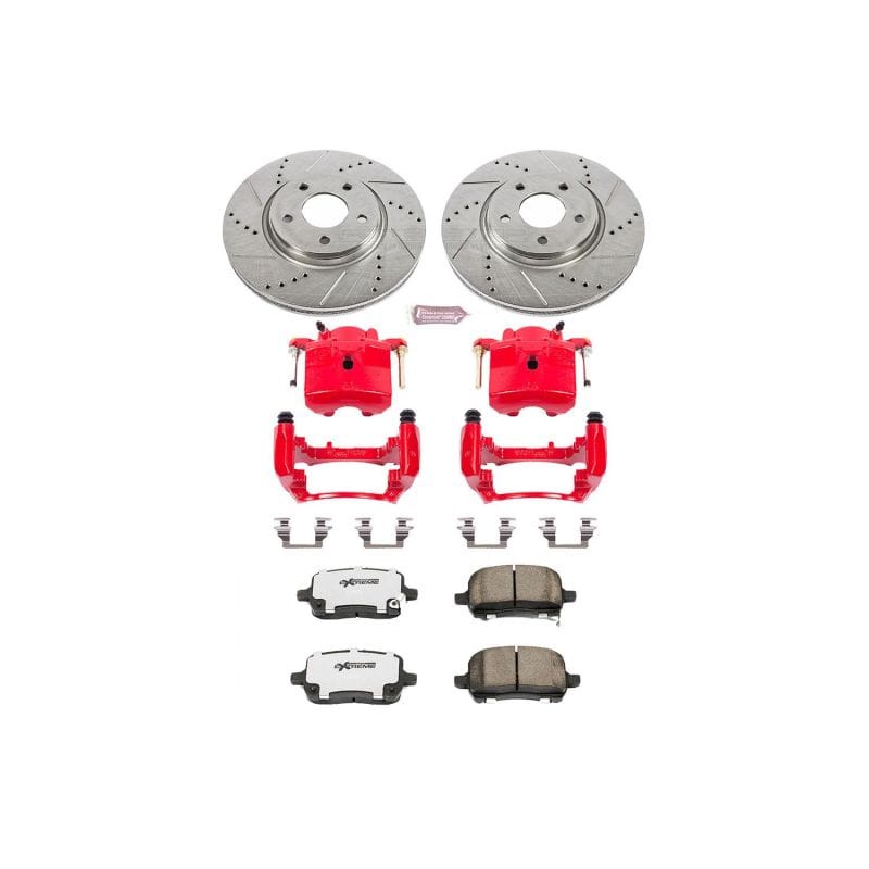 PowerStop — Z26 Street Performance Ceramic Brake Pad, Drilled Slotted Rotor, and Caliper Kit
