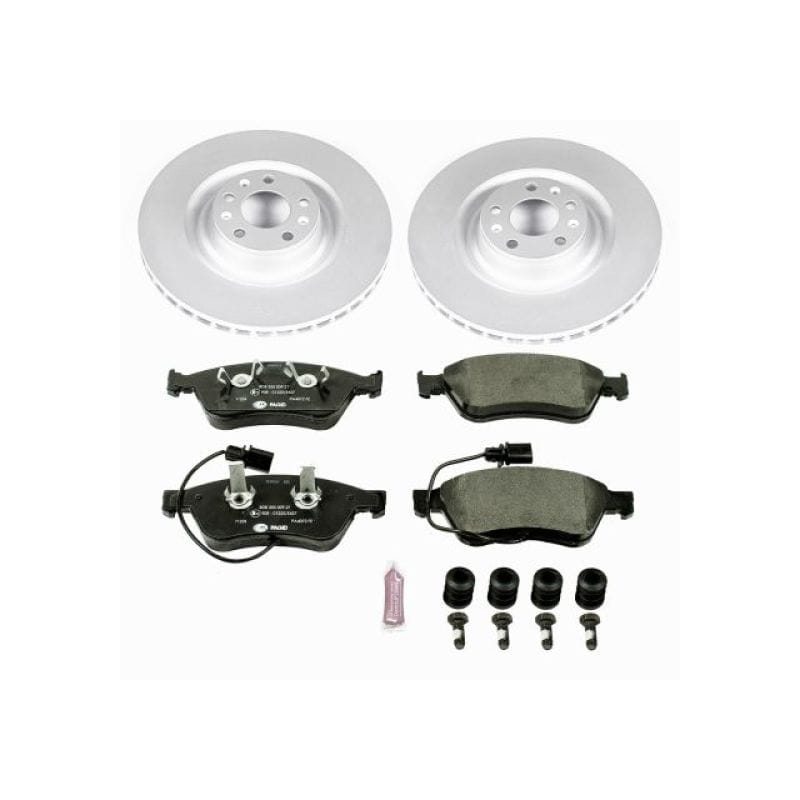 PowerStop — Genuine Geomet Coated Rotors, ECE-R90 Brake Pads + Hardware Kit