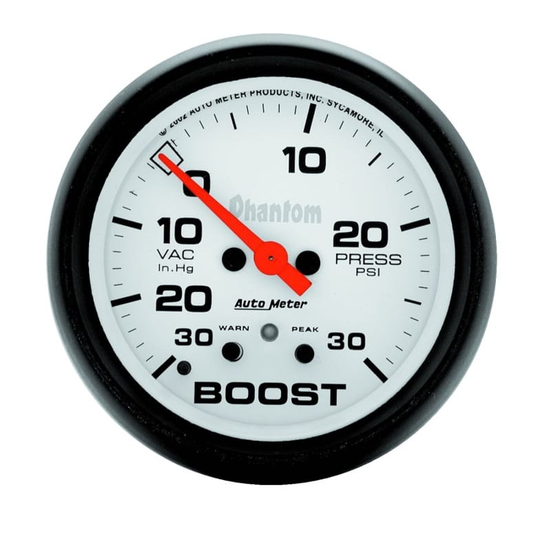 AutoMeter — GAUGE, VAC/BOOST, 2 5/8" , 30INHG-30PSI, DIGITAL STEPPER MOTOR, PHANTOM