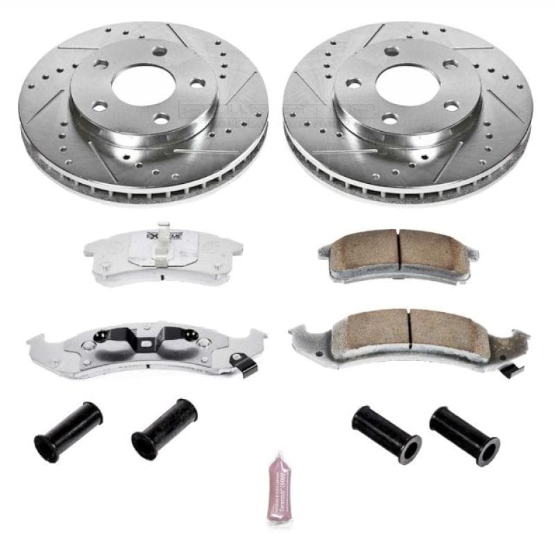 PowerStop — Z26 Street Performance Ceramic Brake Pad and Drilled & Slotted Rotor Kit