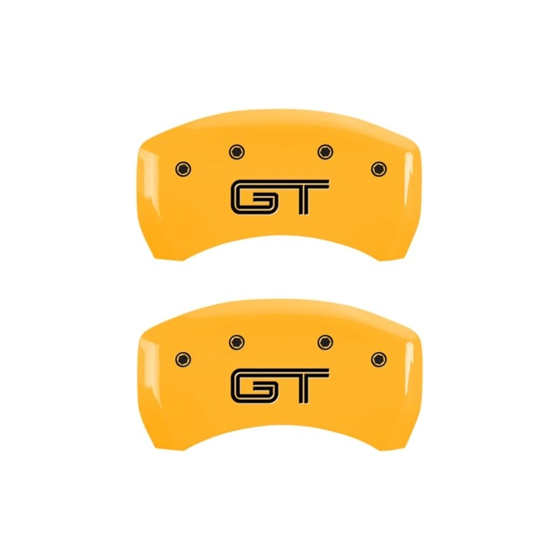 MGP — Set Of 2 Caliper Covers, Engraved Rear: GT (2011) Yellow Powder Coat Finish, Sil