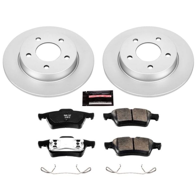 PowerStop — Genuine Geomet Coated Rotor and Low-Dust Ceramic Brake Pad Kit