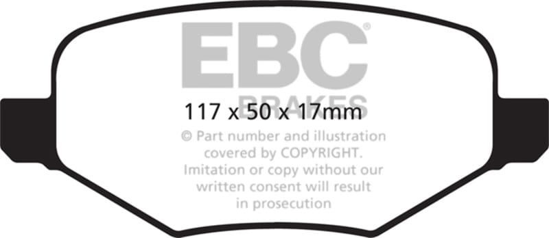 EBC — EBC 11-14 Ford Edge 2.0 Turbo Ultimax2 Rear Brake Pads
Disc Brake Pad