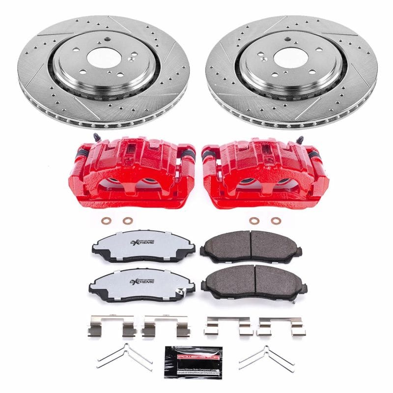 PowerStop — Z36 Truck and SUV Ceramic Brake Pad, Drilled & Slotted Rotor, and Caliper Kit