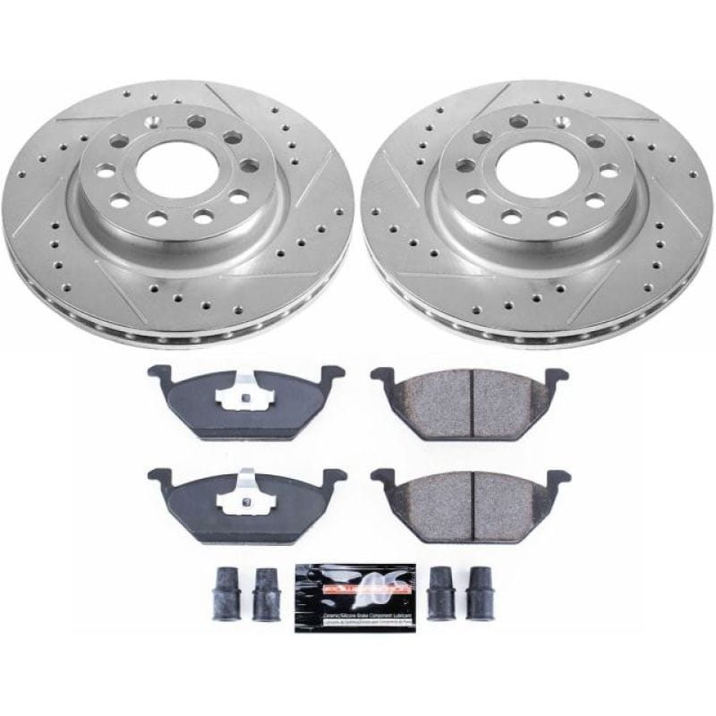 PowerStop — Z23 Daily Driver Carbon-Fiber Ceramic Brake Pad and Drilled & Slotted Rotor Kit