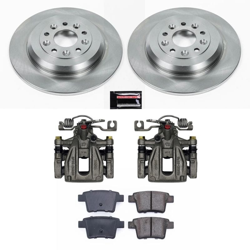 PowerStop — OE Stock Replacement Low-Dust Ceramic Brake Pad, Rotor and Caliper Kit