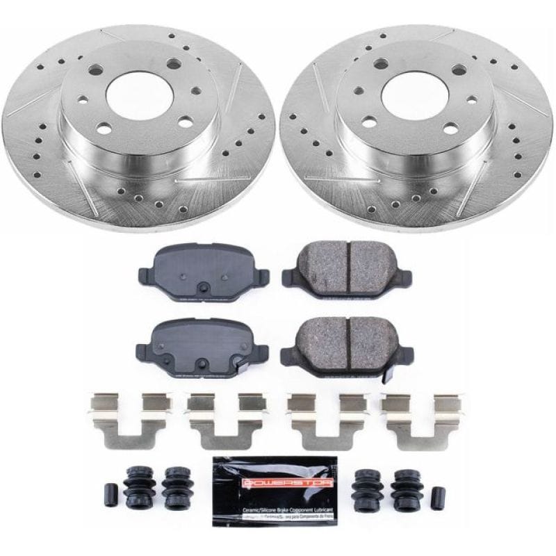 PowerStop — Z23 Daily Driver Carbon-Fiber Ceramic Brake Pad and Drilled & Slotted Rotor Kit