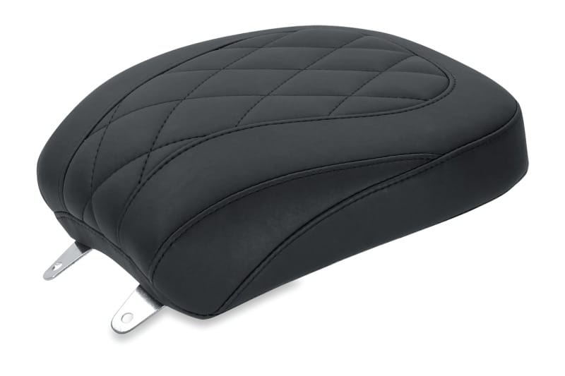 Mustang Motorcycle — Mustang 84-06 Harley Standard Rear Tire Wide Tripper Passenger Seat Diamond Stitch - Black