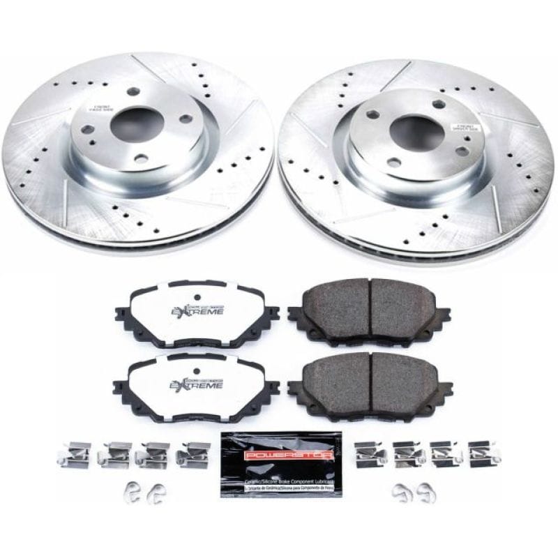 PowerStop — Z26 Street Performance Ceramic Brake Pad and Drilled & Slotted Rotor Kit