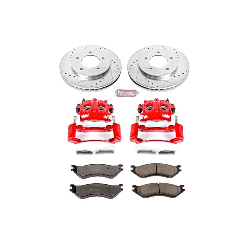 PowerStop — Z36 Truck and SUV Ceramic Brake Pad, Drilled & Slotted Rotor, and Caliper Kit