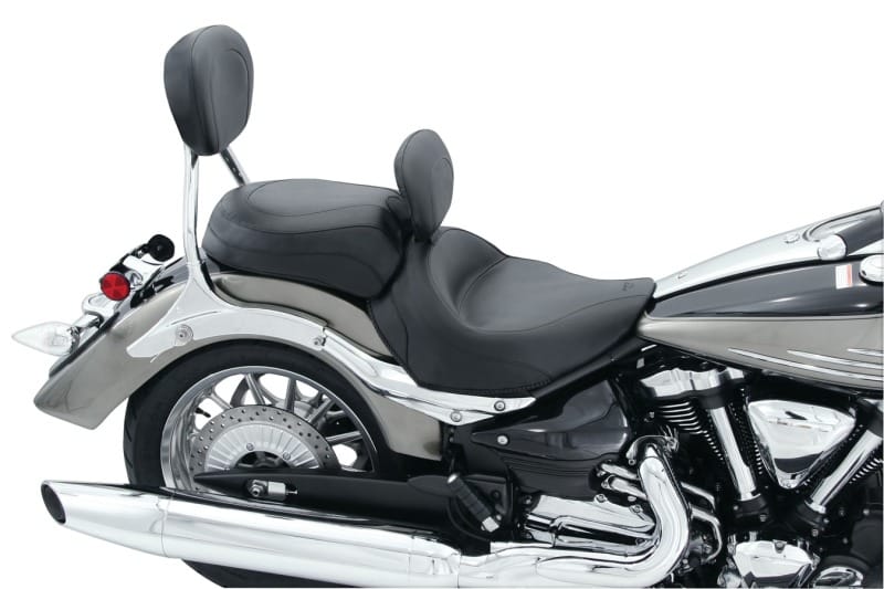 Mustang Motorcycle — Mustang 06-15 Yamaha Roadliner, Stratoliner Wide Touring Solo Seat w/ Driver Backrest - Black