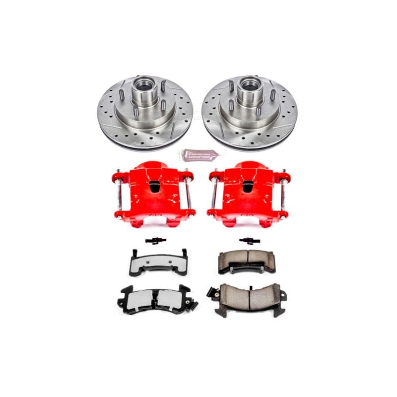 PowerStop — Z36 Truck and SUV Ceramic Brake Pad, Drilled & Slotted Rotor, and Caliper Kit