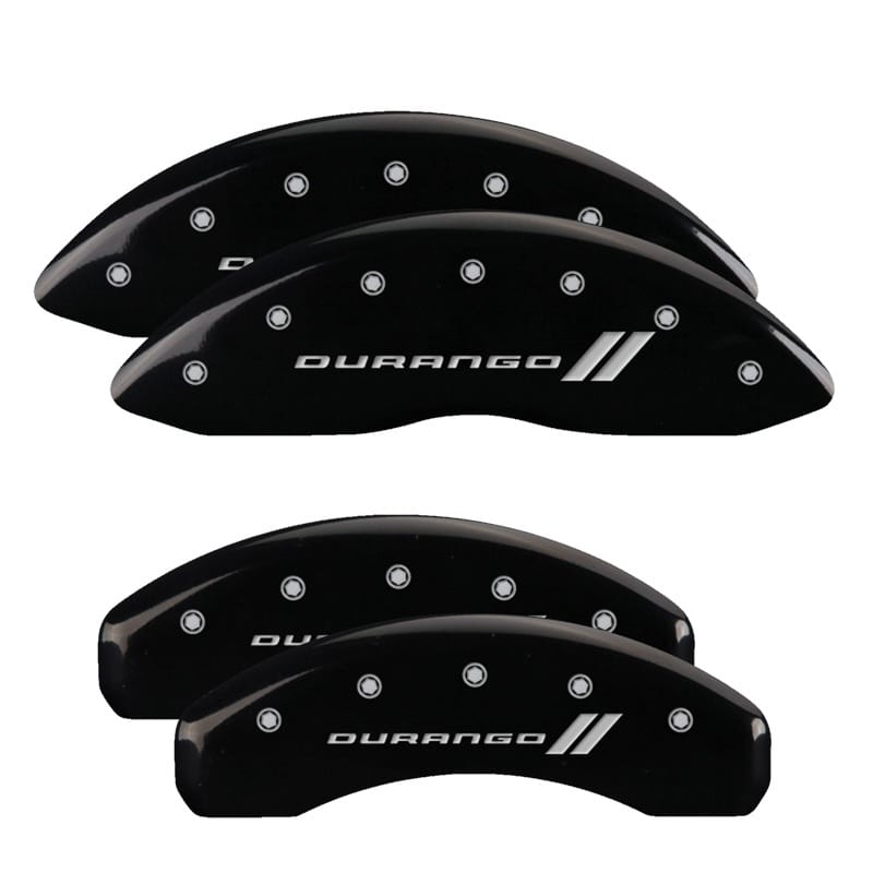 MGP — Set of 4 caliper covers, Engraved Front and Rear: With stripes/Durango, Black po