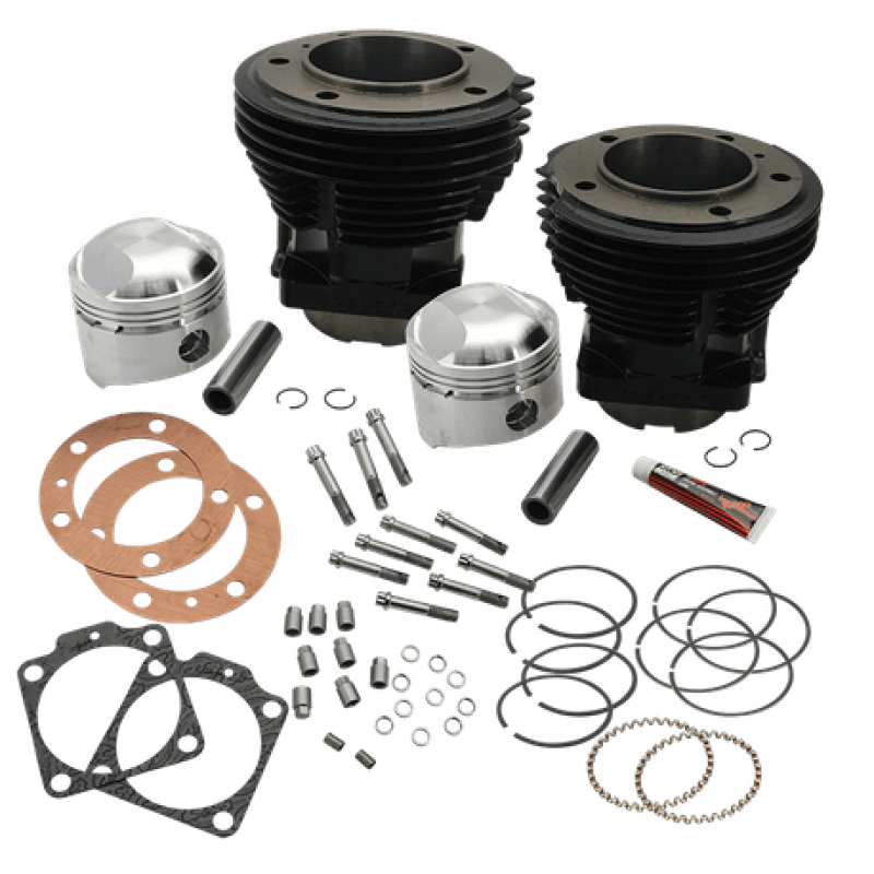 S&S Cycle — S&S Cycle 66-84 BT 3-31/32in Stroke 3-7/16in Bore 8.0 To 1 Compression Cylinder Kit - Gloss Black