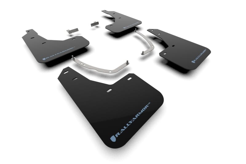 Rally Armor — Black Mud Flap/Light Blue Logo
