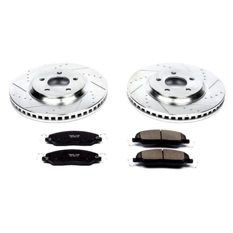 PowerStop — Z23 Daily Driver Carbon-Fiber Ceramic Brake Pad and Drilled & Slotted Rotor Kit