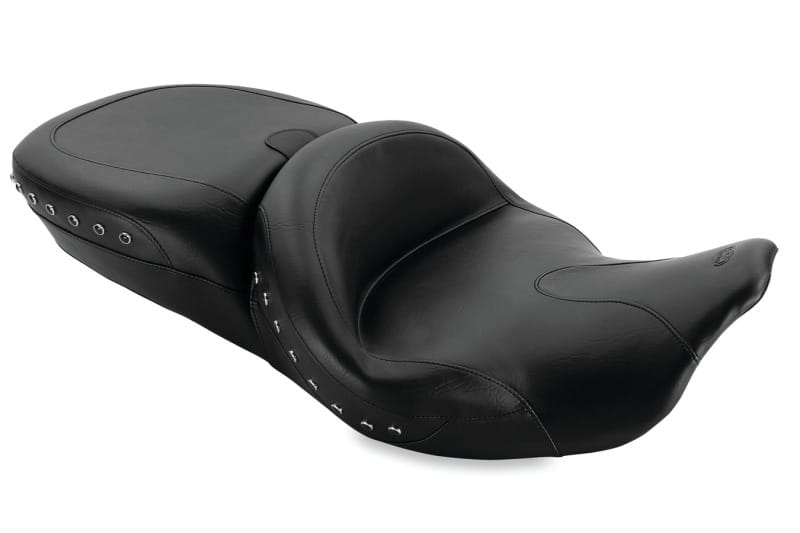Mustang Motorcycle — Mustang 08-21 Harley Electra Glide,Rd Glide,Rd King,Str Glide Touring Summit 1PC Seat w/Studs- Black