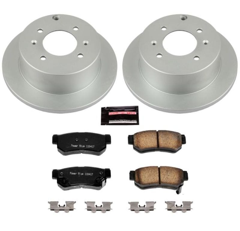 PowerStop — Genuine Geomet Coated Rotor and Low-Dust Ceramic Brake Pad Kit