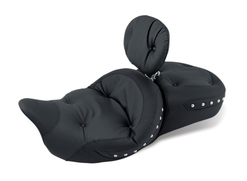 Mustang Motorcycle — Mustang 08-21 Harley Electra Glide Std,Rd Glide,Rd King,Str Glide Touring 1PC Seat w/Studs - Black