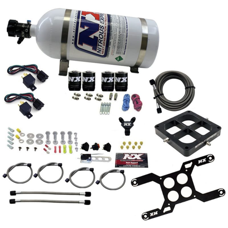 Nitrous Express — Nitrous Express Dryquad Stage Billet Crossbar Plate System 100-2000hp (4500 Flange) w/10lb Bottle
Injection System Kit