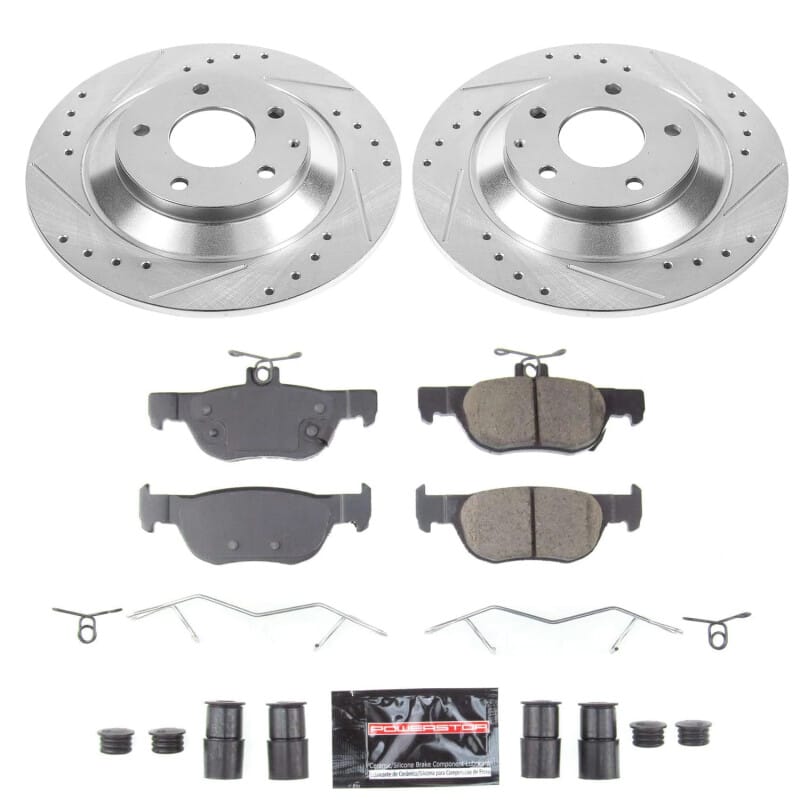 PowerStop — Z23 Daily Driver Carbon-Fiber Ceramic Brake Pad and Drilled & Slotted Rotor Kit