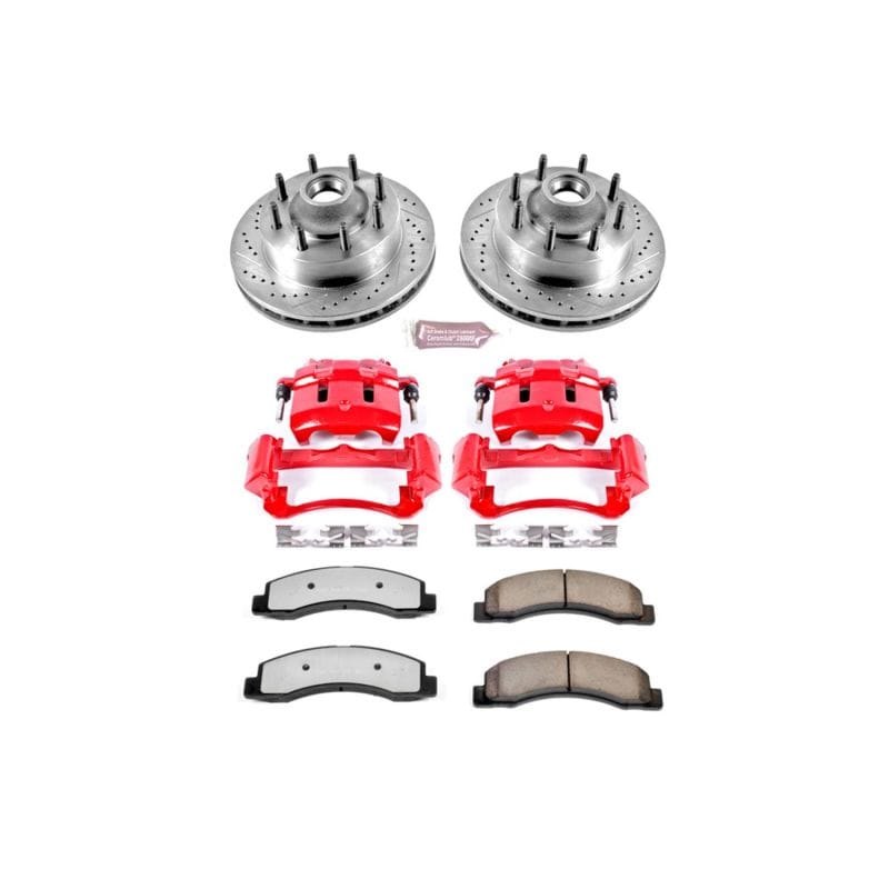 PowerStop — Z36 Truck and SUV Ceramic Brake Pad, Drilled & Slotted Rotor, and Caliper Kit