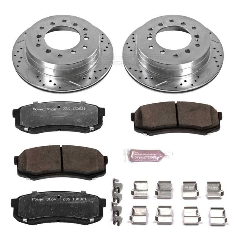 PowerStop — Z36 Truck and SUV Carbon-Fiber Ceramic Brake Pad and Drilled & Slotted Rotor Kit