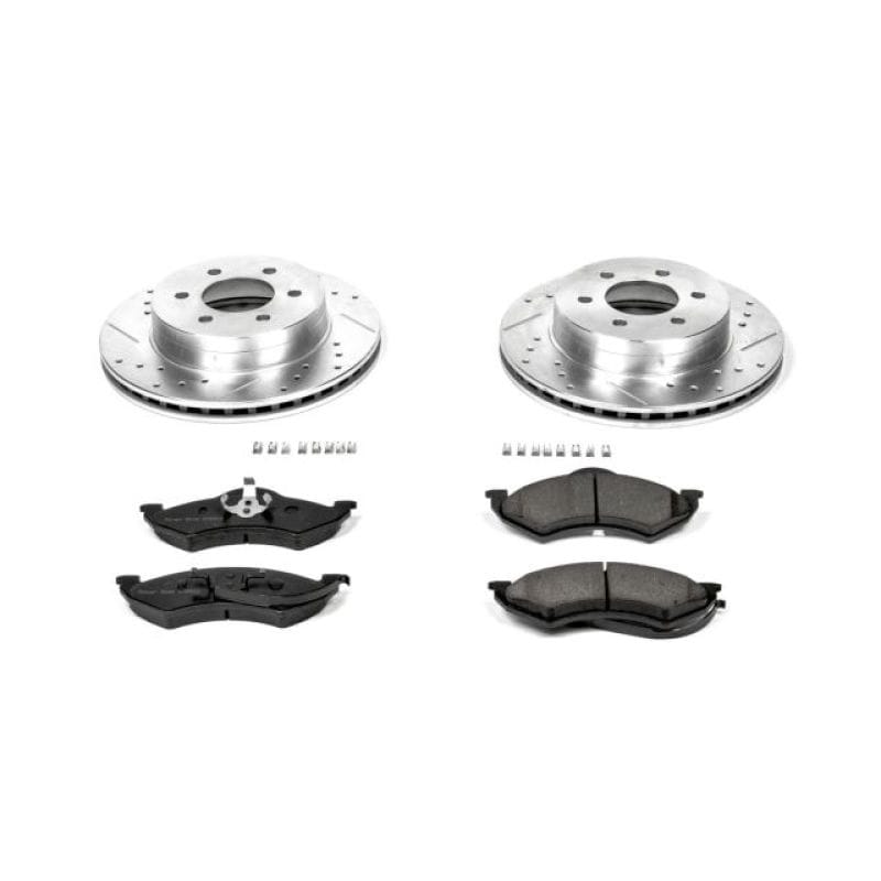 PowerStop — Z23 Daily Driver Carbon-Fiber Ceramic Brake Pad and Drilled & Slotted Rotor Kit