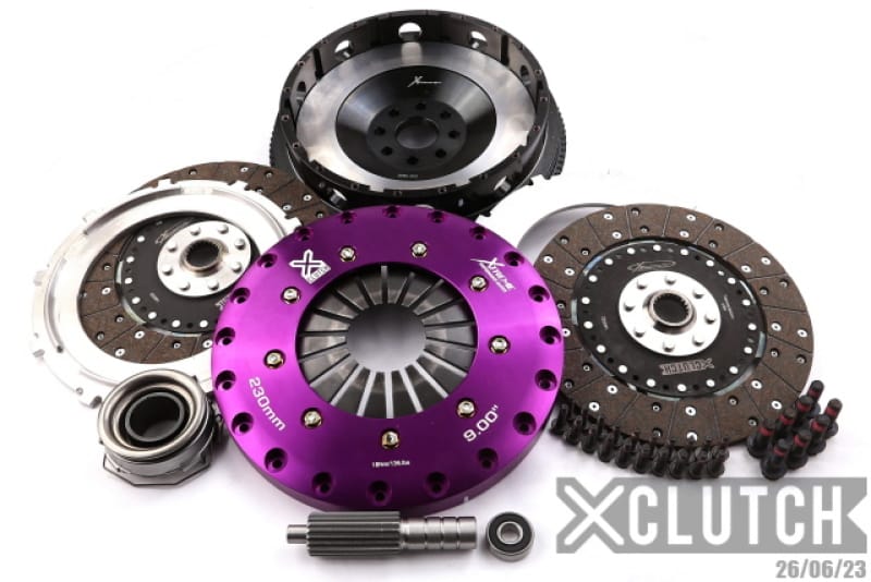 XCLUTCH — Clutch Kit Inc Chromoly Flywheel; 9" Twin Solid Organic Clutch Discs