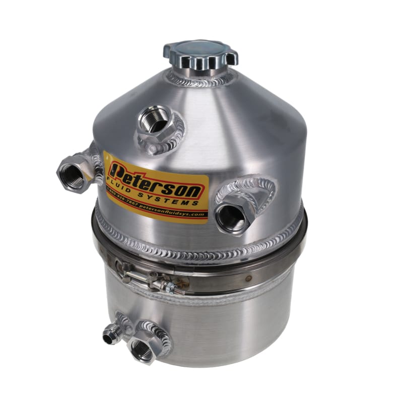 Peterson Fluid Systems — 3 Gallon Oil Tank -12 AN Dual Scavenge Inlets, -12 AN Oil Pickup Fitting