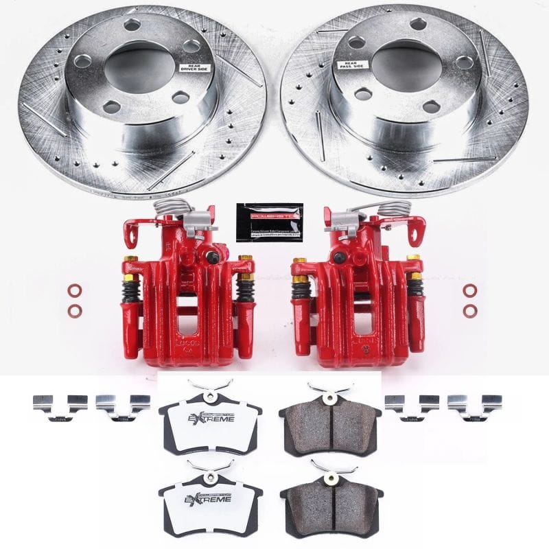 PowerStop — Z26 Street Performance Ceramic Brake Pad, Drilled Slotted Rotor, and Caliper Kit