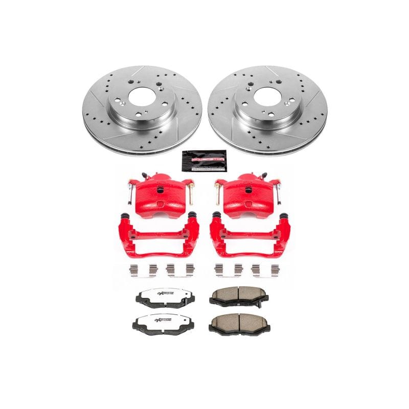 PowerStop — Z26 Street Performance Ceramic Brake Pad, Drilled Slotted Rotor, and Caliper Kit