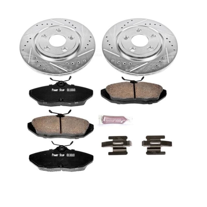 PowerStop — Z23 Daily Driver Carbon-Fiber Ceramic Brake Pad and Drilled & Slotted Rotor Kit