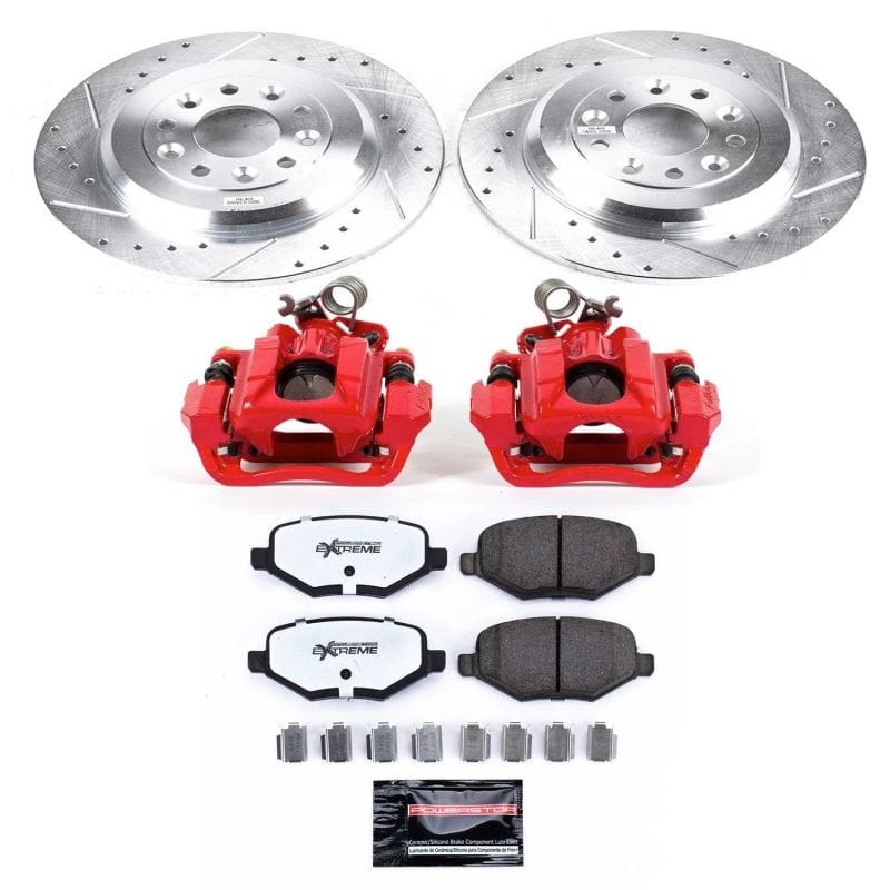 PowerStop — Z36 Truck and SUV Ceramic Brake Pad, Drilled & Slotted Rotor, and Caliper Kit