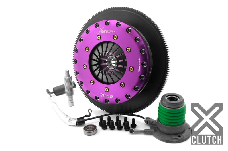 XCLUTCH — Clutch Kit Inc Chromoly Flywheel + HRB; 9" Twin Solid Ceramic Clutch Discs