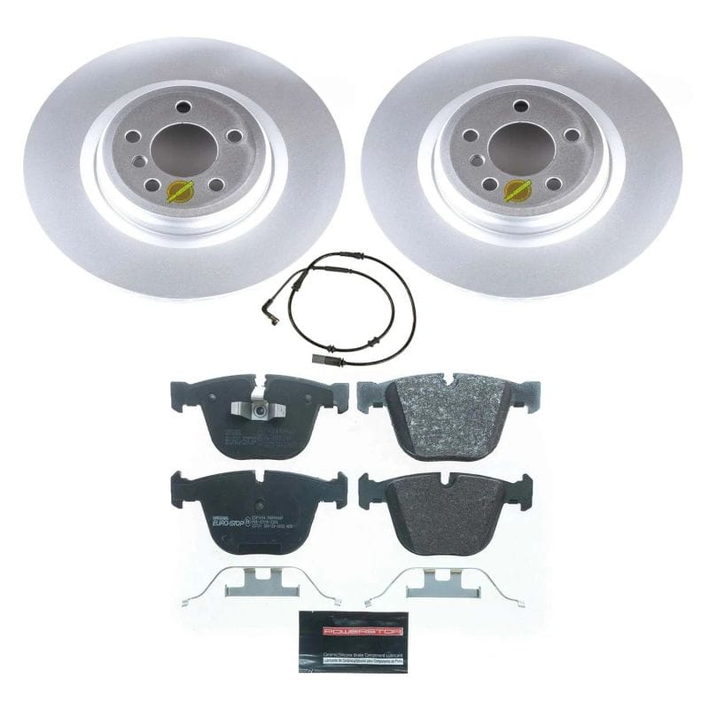 PowerStop — Genuine Geomet Coated Rotors, ECE-R90 Brake Pads + Hardware Kit