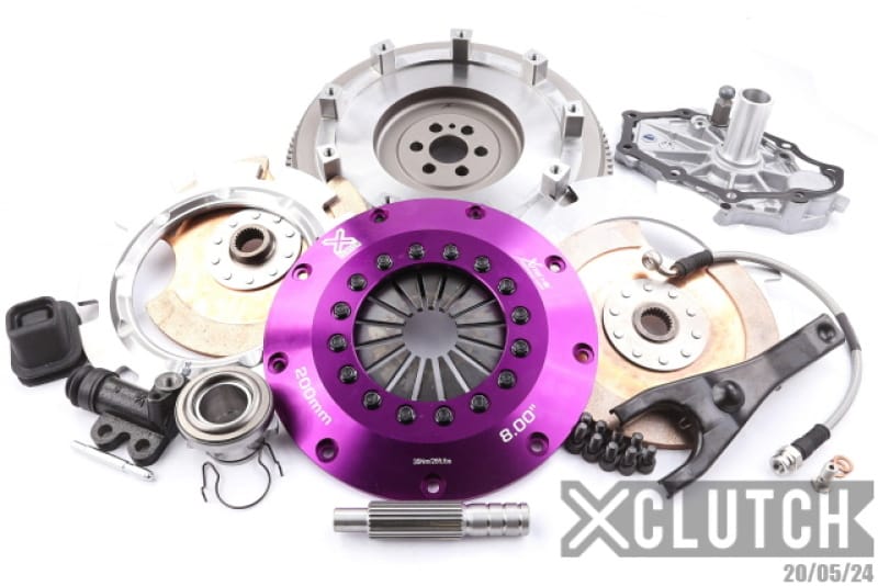 XCLUTCH — Clutch Kit Inc Chromoly Flywheel; 8"  Twin Solid Ceramic Clutch Discs