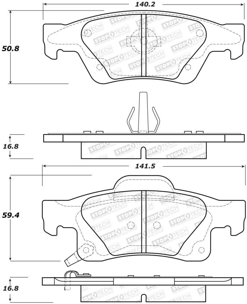 Stoptech — StopTech Street Brake Pads with Shims and Hardware